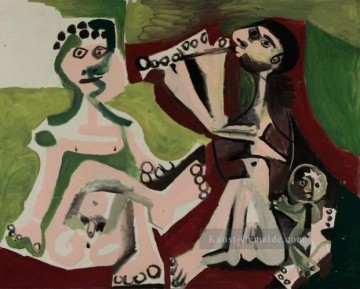  65 Galerie - Deux hommes nus et enfant assis 1965 Kubismus